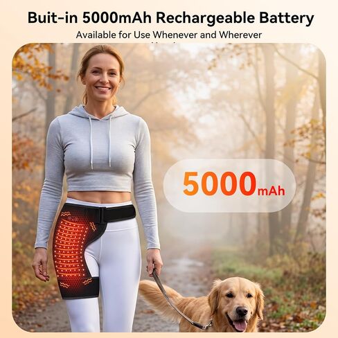 Yabuu Cordless Heated Massage Pad for Hip,Sciatica Pain Relief,Biut-in 5000mAh Battery with 3-Speed Temperature Control,Soothing Vibration,Electric Heating Pad for Lower Back,Thigh,Hips,Ideal Gift in Kuwait