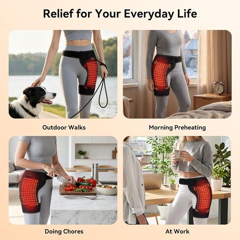 Yabuu Cordless Heated Massage Pad for Hip,Sciatica Pain Relief,Biut-in 5000mAh Battery with 3-Speed Temperature Control,Soothing Vibration,Electric Heating Pad for Lower Back,Thigh,Hips,Ideal Gift in Kuwait