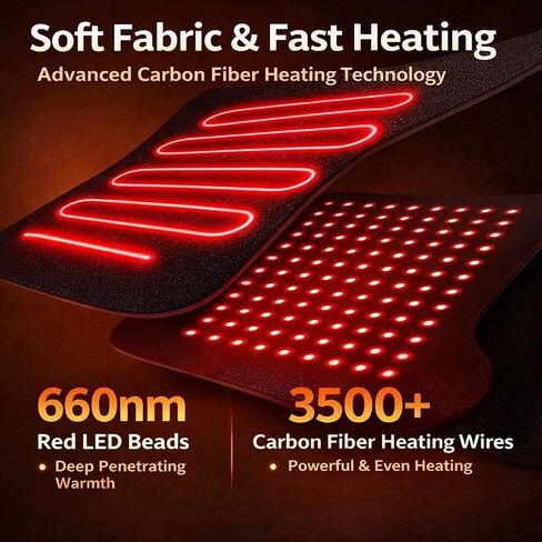 2-in-1 Hip Heating Pad with Massage for Pain Relief & Sciatica Support, Wearable Adjustable Hip & Thigh Brace with 5000ml Portable Power Bank, Women Men Heated Hip Brace for Home Office in Kuwait