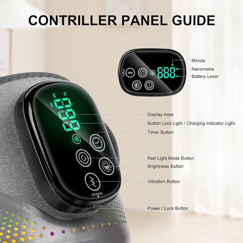 GALAX PRO Knee Electric Massager with Heat, Cordless Heated Knee Massage for Pain Relief with 3 Heating Levels, 6 Vibration Modes, LED Screen & Adjustable Strap in Kuwait