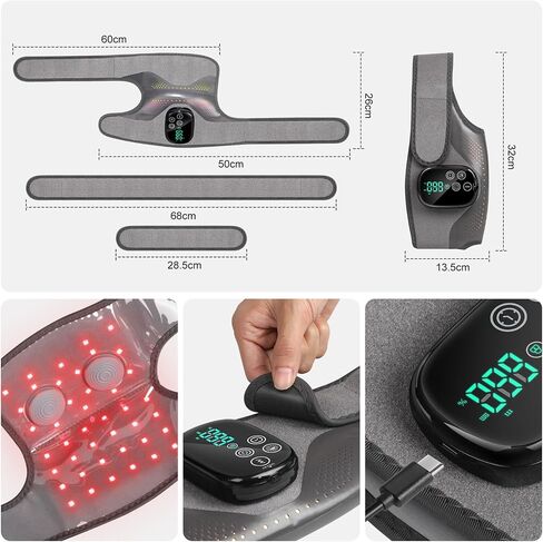 GALAX PRO Knee Electric Massager with Heat, Cordless Heated Knee Massage for Pain Relief with 3 Heating Levels, 6 Vibration Modes, LED Screen & Adjustable Strap in Kuwait