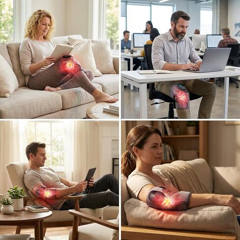 GALAX PRO Knee Electric Massager with Heat, Cordless Heated Knee Massage for Pain Relief with 3 Heating Levels, 6 Vibration Modes, LED Screen & Adjustable Strap in Kuwait
