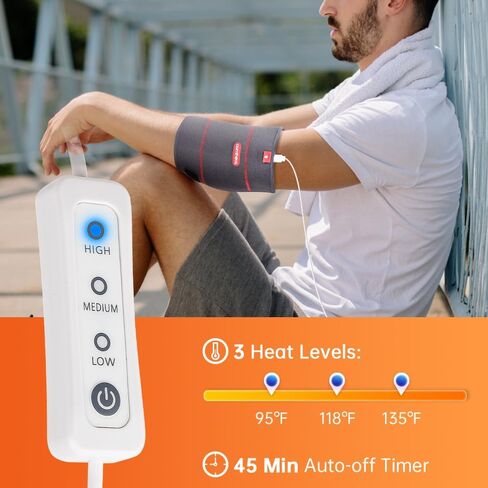 الكوع وسادة التدفئة التفاف لآلام المفاصل USB ساخنة الكوع هدفين لالتهاب الأوتار ومرفق التنس المحمولة الرطبة العلاج الحراري كم الكوع درجة حرارة قابلة للتعديل (غير قابلة للشحن) in Kuwait