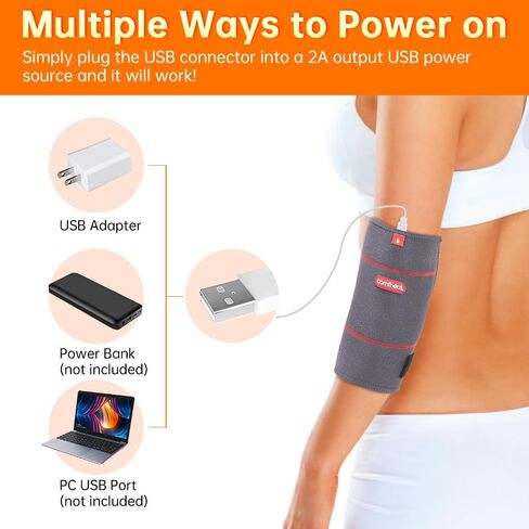 الكوع وسادة التدفئة التفاف لآلام المفاصل USB ساخنة الكوع هدفين لالتهاب الأوتار ومرفق التنس المحمولة الرطبة العلاج الحراري كم الكوع درجة حرارة قابلة للتعديل (غير قابلة للشحن) in Kuwait