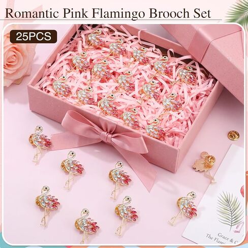 XunYee 25 Pcs Flamingo Rhinestone Pins Pink Red Gold Sparkling Lapel Badge Brooch Alloy Crystal Animal Pin for Women Wedding Birthdays Jewelry Gifts Party Favors in Kuwait