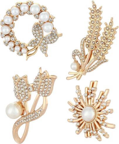 Crystal Pearl Brooches and Pins for Women, Wedding Christmas Teacher Appreciation Gift in Saudi Arabia
