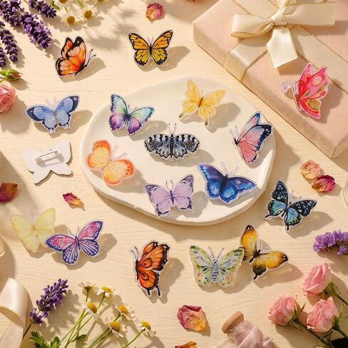 100 Pcs Summer Butterfly Pins Bulk Colorful Butterfly Lapel Pins Brooches Decoration Gift for Backpack Clothes Women Mothers Teachers Nurse in Kuwait