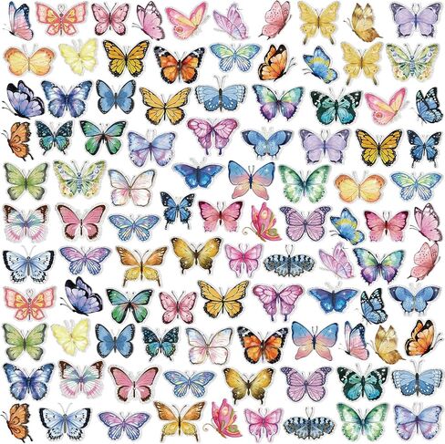 100 Pcs Summer Butterfly Pins Bulk Colorful Butterfly Lapel Pins Brooches Decoration Gift for Backpack Clothes Women Mothers Teachers Nurse in Kuwait
