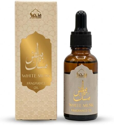 Dukhni White Musk 30ml Fragrance Oil – Premium White Musk Diffuser Oil for Home Fragrance, Aromatherapy, Clean Musky Aroma for Living Room, Bedroom, Office, Long Lasting Scent for Relaxation, Ambience in Kuwait