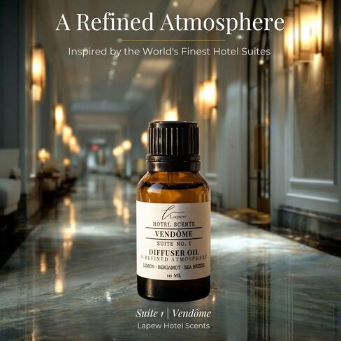 Lapew Hotel Scents Luxury Diffuser Oil | Vendôme Suite 1 | Inspired by the Ritz-Carlton | Hotel Fragrance Oil for Nebulizer & Waterless Diffuser | 10ml in Saudi Arabia