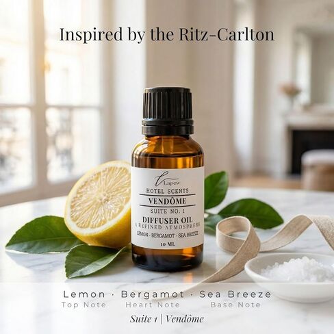 Lapew Hotel Scents Luxury Diffuser Oil | Vendôme Suite 1 | Inspired by the Ritz-Carlton | Hotel Fragrance Oil for Nebulizer & Waterless Diffuser | 10ml in Saudi Arabia