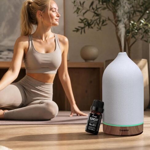 Gooamp SUNDAY-001 Diffuser Oil Essential Oils Blend - Vanilla/Rose/Jasmine - 10mL 0.33fl.oz - Suitable for Water, Anhydrous, Reed, Cold Air, and Automobile Diffusers - Ideal for DIY Crafts in Saudi Arabia