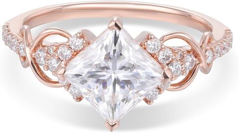 Moissanite Engagement Rings for Women, 925 Sterling Silver Engagement Ring, 14K White Gold Plated Wedding Bands Moissanite Halo Rings, Promise Eternity Ring for Her in Saudi Arabia