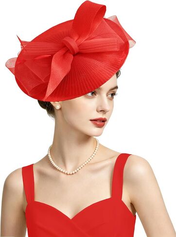 Kidukso Fascinators Hats for Women Derby Hats Tea Party Hat Mesh Headwear with Feather for Church Cocktail Wedding in Saudi Arabia