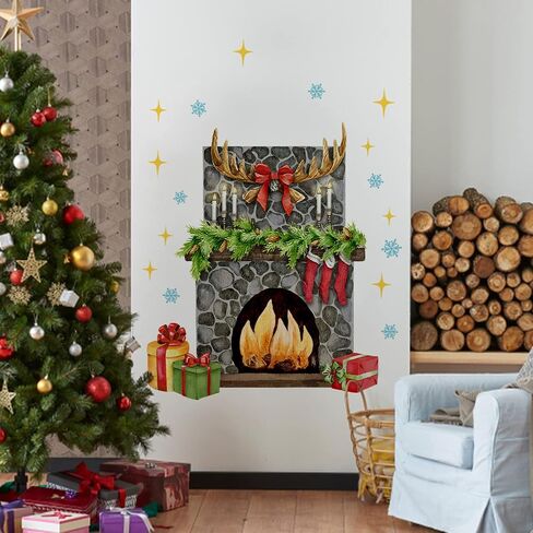 ملصقات جدارية على شكل شخصيات كرتونية من Mfault Merry Christmas، إكليل شجرة عيد الميلاد، ديكورات أقصى للكلاب، فن غرفة النوم، جرس جلجل النجمة للعام الجديد 2025 ديكور المنزل والمطبخ، هدايا العطلات in Kuwait