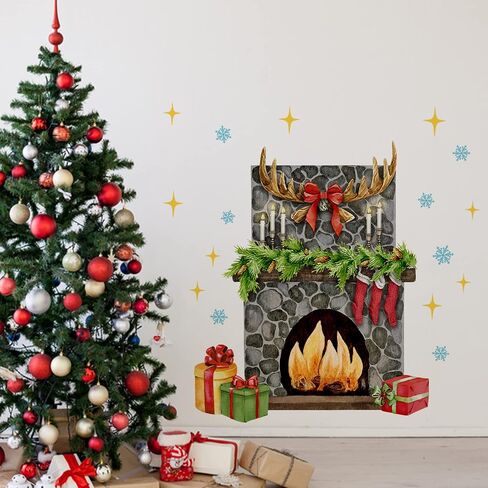 ملصقات جدارية على شكل شخصيات كرتونية من Mfault Merry Christmas، إكليل شجرة عيد الميلاد، ديكورات أقصى للكلاب، فن غرفة النوم، جرس جلجل النجمة للعام الجديد 2025 ديكور المنزل والمطبخ، هدايا العطلات in Kuwait
