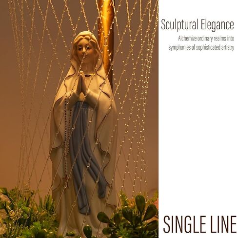 Oil Rain Lamp Vintage Light | Alabaster White Virgin Mary Series-Single Line Version(13×13×36 in)-Mood Lighting and Luxury Ambient Sculpture for Home, Galleries, Dinings, Hotel Lobbies in Saudi Arabia