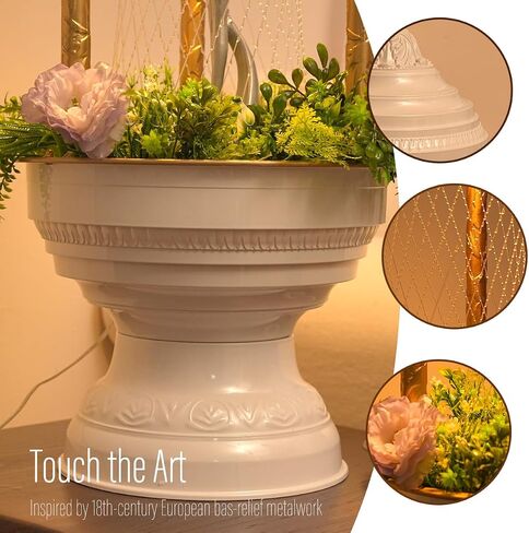 Oil Rain Lamp Vintage Light | Alabaster White Virgin Mary Series-Single Line Version(13×13×36 in)-Mood Lighting and Luxury Ambient Sculpture for Home, Galleries, Dinings, Hotel Lobbies in Saudi Arabia