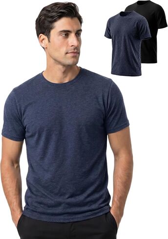 2 Pack Merino Wool T-Shirts for Men, Wool Short Sleeve Base Layer, Breathable Lightweight Undershirt in Saudi Arabia