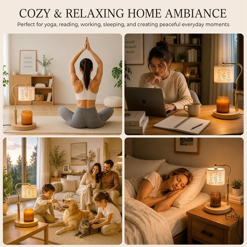 Candle Warmer Lamp with Timer Dimmable - Christmas Birthday Gifts Christian Gift for Women - Flameless & Smokeless Height Adjustable Wax Melt Warmer with 2 Bulbs - Office Dorm Room Home Decor in Saudi Arabia