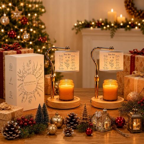 Candle Warmer Lamp with Timer Dimmable - Christmas Birthday Gifts Christian Gift for Women - Flameless & Smokeless Height Adjustable Wax Melt Warmer with 2 Bulbs - Office Dorm Room Home Decor in Saudi Arabia