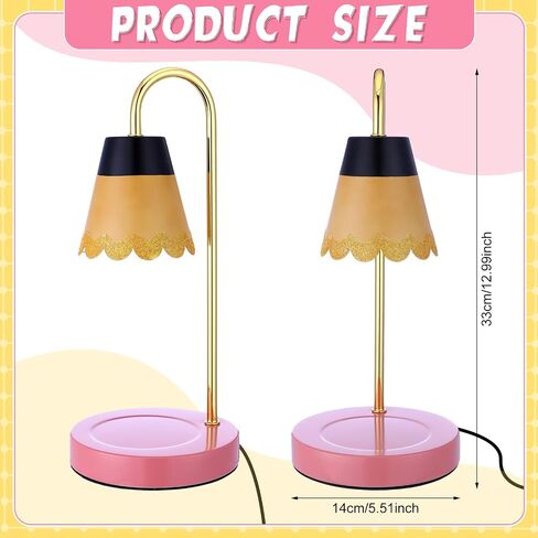 Classroom Candle Warmer Lamp Back to School Pencil Candle Warmer Lamp for Teacher Plug-in Mental Wax Melts Light 13x5 Inch Pink Base Yellow Lampshade for Students Room Bedroom in Saudi Arabia