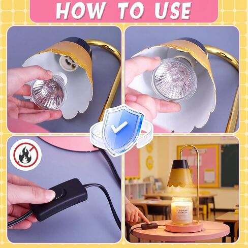 Classroom Candle Warmer Lamp Back to School Pencil Candle Warmer Lamp for Teacher Plug-in Mental Wax Melts Light 13x5 Inch Pink Base Yellow Lampshade for Students Room Bedroom in Saudi Arabia