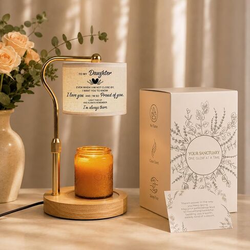 Candle Warmer Lamp with Timer Dimmable - Christmas Birthday Gift for Women Daughter from Parent Mom Dad - Unique Table Lamp Flameless Melter Adjustable Height Warmers with 2 Bulbs Home Decor in Saudi Arabia
