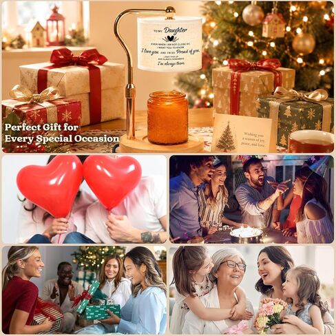 Candle Warmer Lamp with Timer Dimmable - Christmas Birthday Gift for Women Daughter from Parent Mom Dad - Unique Table Lamp Flameless Melter Adjustable Height Warmers with 2 Bulbs Home Decor in Saudi Arabia