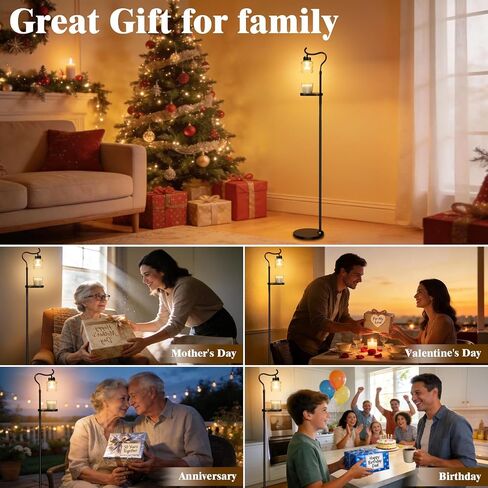 Candle Warmer Floor Lamp with Timer, Dimmable Candle Warmer for Home Decor, Height Adjustable Floor Warmer, Birthday Gifts for Girlfriend Mom Christmas Mother's Day Gfit (Black Top) in Saudi Arabia