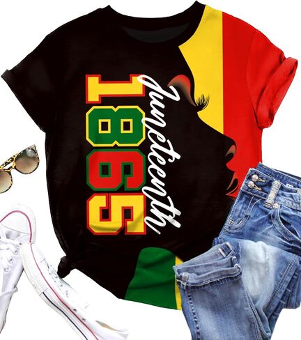 Juneteenth Shirts Women 1865 Black Independence Day T Shirt Black History Tee African American Shirt in Kuwait