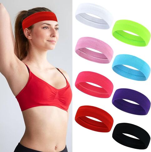 Lawie Sports Headband for Men and Women - High Elasticity Moisture Wicking Sweat Band for Running, Fitness, Yoga, and Cycling - Quick-Dry Breathable Athletic Hair Band Accessory in Kuwait