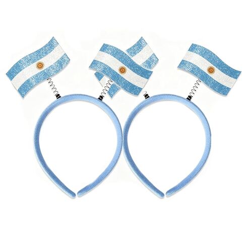 2 pcs Women's Headbands ，Argentina Flag Headbands Football Fan Soccer Sports Events Hairbands,for International Sports Tournaments,Football Party Supplies, Sporting Events (Argentina) in Saudi Arabia