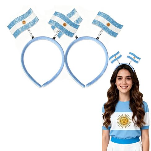 2 pcs Women's Headbands ，Argentina Flag Headbands Football Fan Soccer Sports Events Hairbands,for International Sports Tournaments,Football Party Supplies, Sporting Events (Argentina) in Saudi Arabia