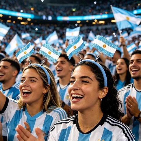 2 pcs Women's Headbands ，Argentina Flag Headbands Football Fan Soccer Sports Events Hairbands,for International Sports Tournaments,Football Party Supplies, Sporting Events (Argentina) in Saudi Arabia