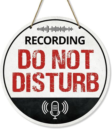Do Not Disturb Recording in Progress Sign - Hanging Door Sign for Music Room and Recording 12 x 12 Inches in Saudi Arabia