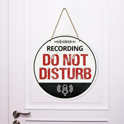 Do Not Disturb Recording in Progress Sign - Hanging Door Sign for Music Room and Recording 12 x 12 Inches in Saudi Arabia
