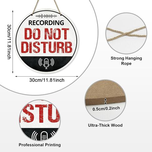 Do Not Disturb Recording in Progress Sign - Hanging Door Sign for Music Room and Recording 12 x 12 Inches in Saudi Arabia