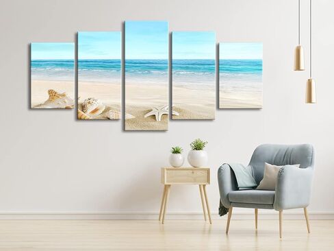 Pyradecor Extra Large Sea Shells Canvas Wall Art Modern Seascape Artwork Landscape Pictures Paintings Canvas Prints for Home Office Decorations in Saudi Arabia