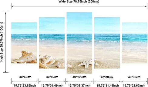 Pyradecor Extra Large Sea Shells Canvas Wall Art Modern Seascape Artwork Landscape Pictures Paintings Canvas Prints for Home Office Decorations in Saudi Arabia