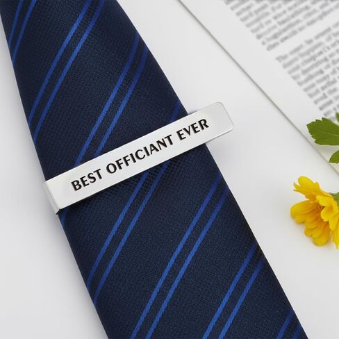Officiant Gift Wedding Favors Wedding Registry Must Haves Stainless Steel Tie Clip Pin Bar Wedding Officiant Proposal Gift for Wedding Day Essential Newlywed Gifts for Pastor from Couple Bride Groom in Kuwait