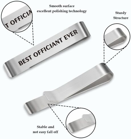 Officiant Gift Wedding Favors Wedding Registry Must Haves Stainless Steel Tie Clip Pin Bar Wedding Officiant Proposal Gift for Wedding Day Essential Newlywed Gifts for Pastor from Couple Bride Groom in Kuwait
