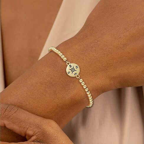 Graduation Bracelet 2026 14k Gold Plated Beaded Bracelets for Women Compass Graduation Gifts for Daughter Sister Graduate Jewelry Accessories in Saudi Arabia