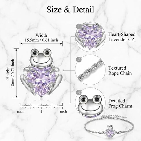 Frog Bracelet 18k White Gold Plated Frog Birthstone Bracelet Animal Heart Birthstone Jewelry Birthday Gift for Women in Kuwait