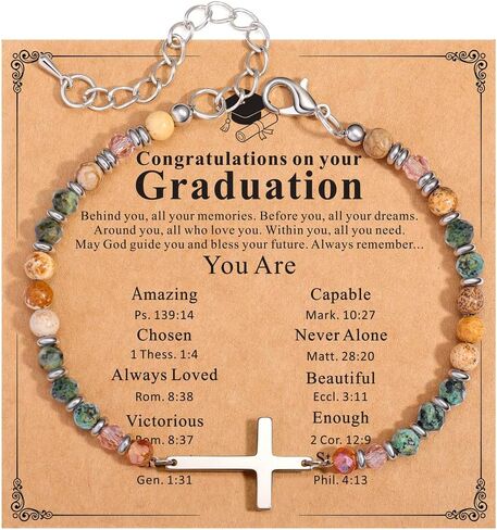 Graduation Gifts 2026 for Her Him, Class of 2026 Graduation Bracelets with Unique Cap Gift Box, Inspirational Keepsake for Women Men Middle High School University College Graduates in Saudi Arabia