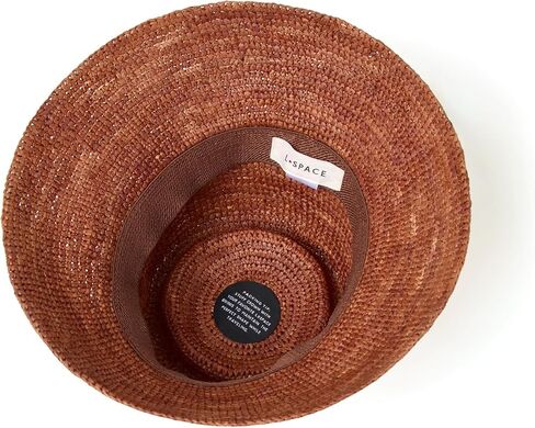 L*Space Seville Hat, Structured 100% Raffia Bucket Hat, Sun Shade Summer Accessory, Tie Crown Detail, Beach Vacation Headwear, Brown in Kuwait
