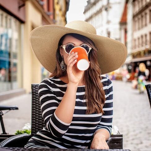 AQOKKA Sun Hats for Women Big Straw Wide Brim Summer Beach Hat Floppy Foldable Roll up Cap for Outdoor UPF 50+ in Kuwait