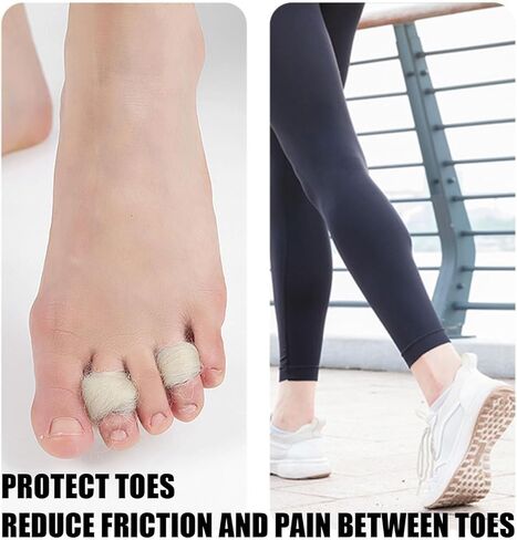 2 Packs Lambs Wool for Toes Soft Feet Cushion Toe Separator Lambs Wool Corn Cushion Pads Blister Prevention Bunions Callus Remover Cushions Hammer for Hiking, Dance, Walking 3/8 oz in Saudi Arabia