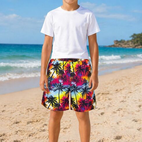 Boys Swim Trunks with Compression Liner Boy Swimming Shorts Bathing Suit Stretch Quick Dry Swimsuit in Saudi Arabia