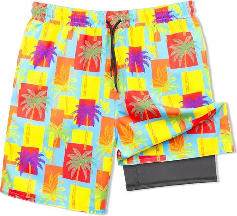 Boys Swim Trunks with Compression Liner Boy Swimming Shorts Bathing Suit Stretch Quick Dry Swimsuit in Saudi Arabia